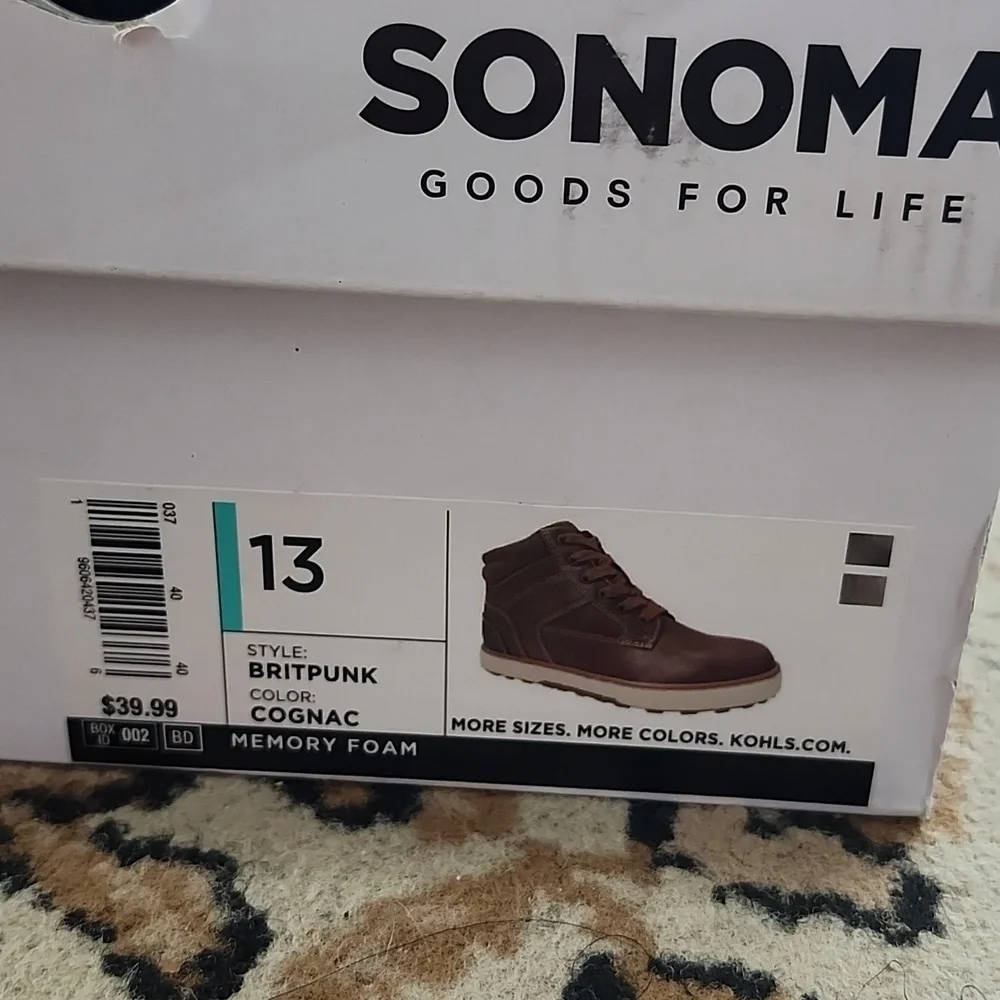 Sonoma Britpunk Casual Sneaker Boots w/zipper; Size:13, Cognac - Picture 2 of 13